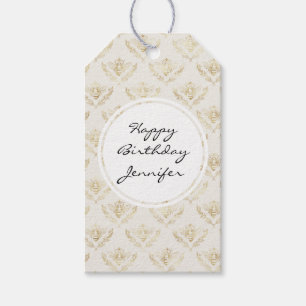 Golden Bumble Bee with Crown Pattern Gift Tags