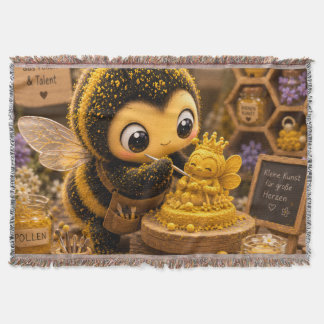 Golden Bumblebee in Bloom Dance.11 Throw Blanket