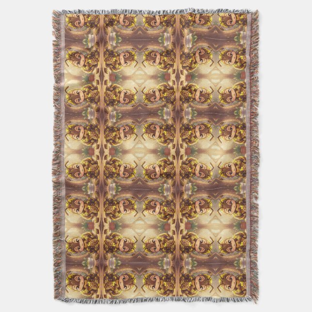 Golden Bumblebee in Bloom Dance.12 Throw Blanket (Front Vertical)