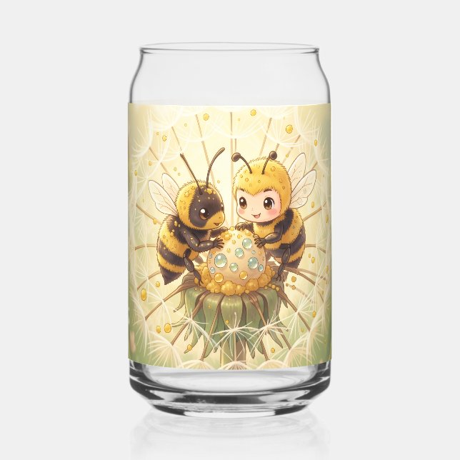 Golden Bumblebee in Bloom Dance.5 Can Glass (Front)