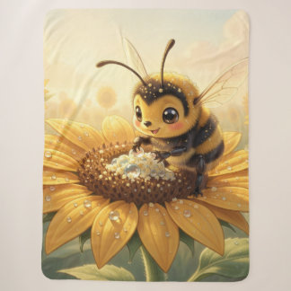 Golden Bumblebee in Bloom Dance.9 Sherpa Blanket
