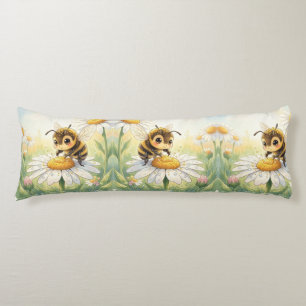 Golden Bumblebee in Bloom Dance Body Pillow