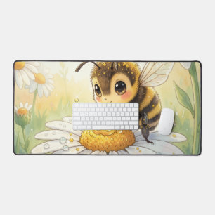 Golden Bumblebee in Bloom Dance Desk Mat