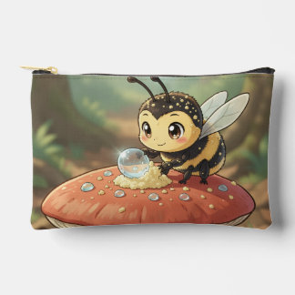 Golden Bumblebee in Floral Dance Accessory Pouch