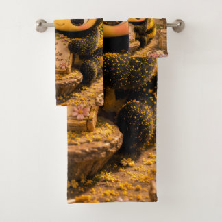 Golden Bumblebee in Flower Dance.10 Bath Towel Set