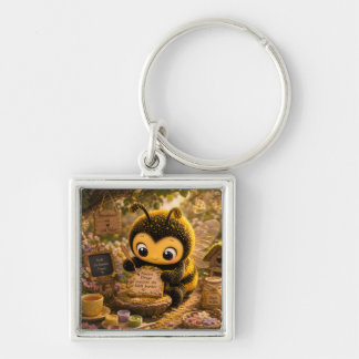 Golden Bumblebee in Flower Dance.10 Keychain