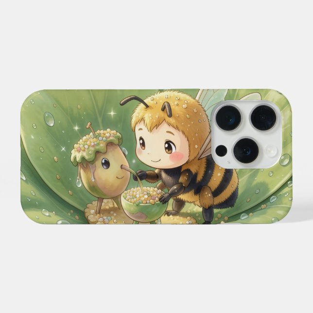 Golden Bumblebee in Flower Dance.3 iPhone Case (Back Horizontal)