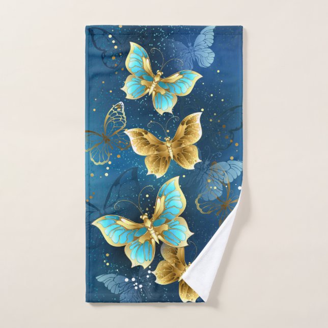 Golden butterflies (Serviette à main)