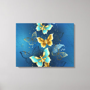 Golden butterflies canvas print