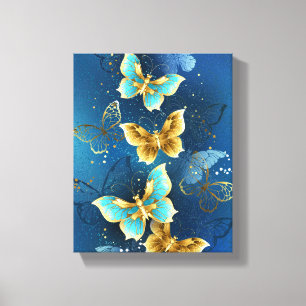 Golden butterflies canvas print