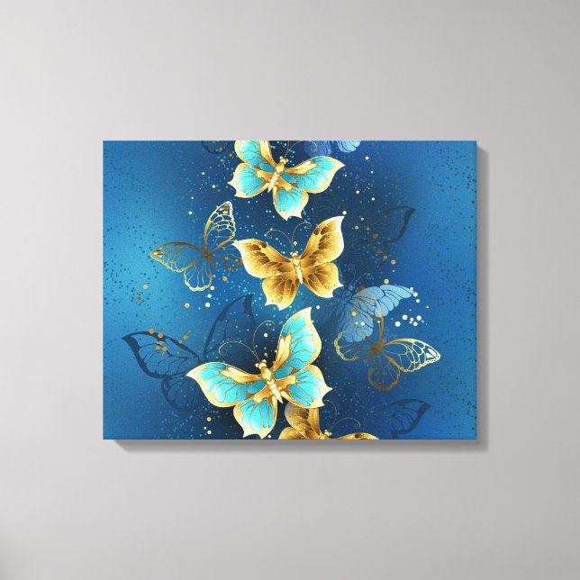 Golden butterflies canvas print (Front)