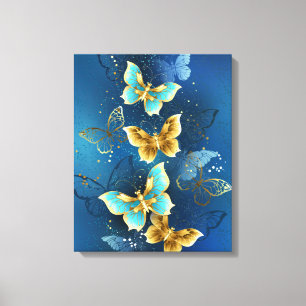 Golden butterflies canvas print