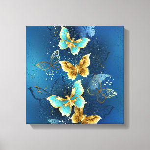 Golden butterflies canvas print