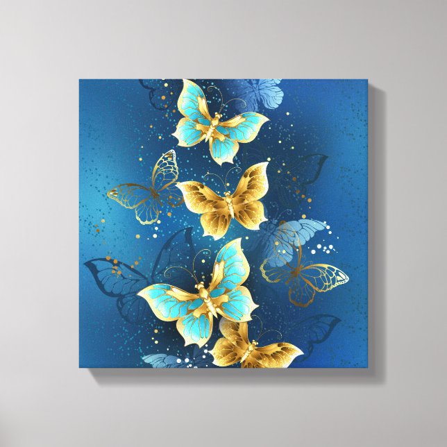 Golden butterflies canvas print (Front)