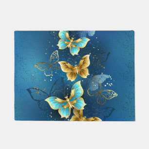Golden butterflies doormat