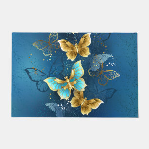 Golden butterflies doormat