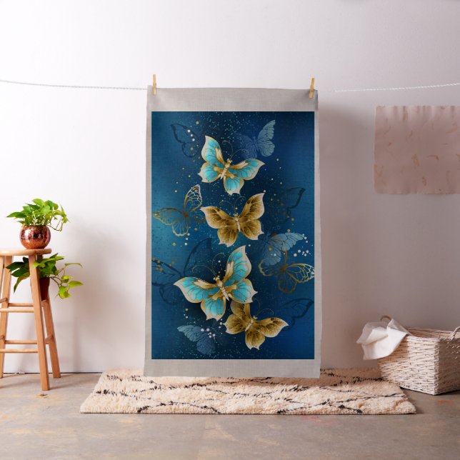 Golden butterflies fabric (In Situ)