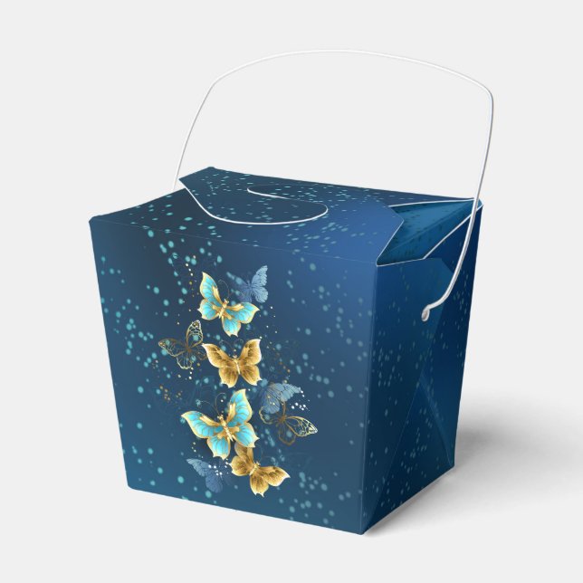 Golden butterflies favor box (Front Side)