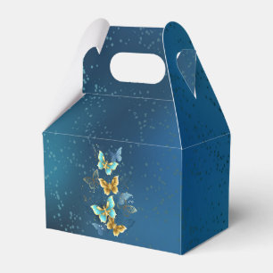 Golden butterflies favor box