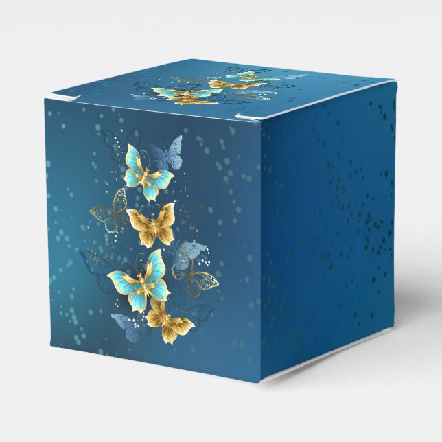 Golden butterflies favor box (Front Side)