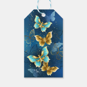Golden butterflies gift tags