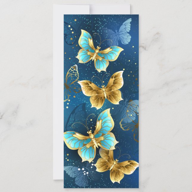 Golden butterflies holiday card (Front)