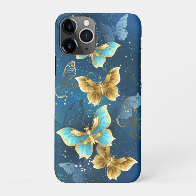Golden butterflies iPhone case (Back)