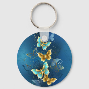 Golden butterflies keychain