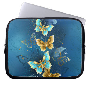 Golden butterflies laptop sleeve