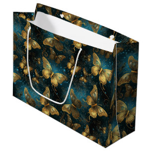 Golden Butterflies Large Gift Bag