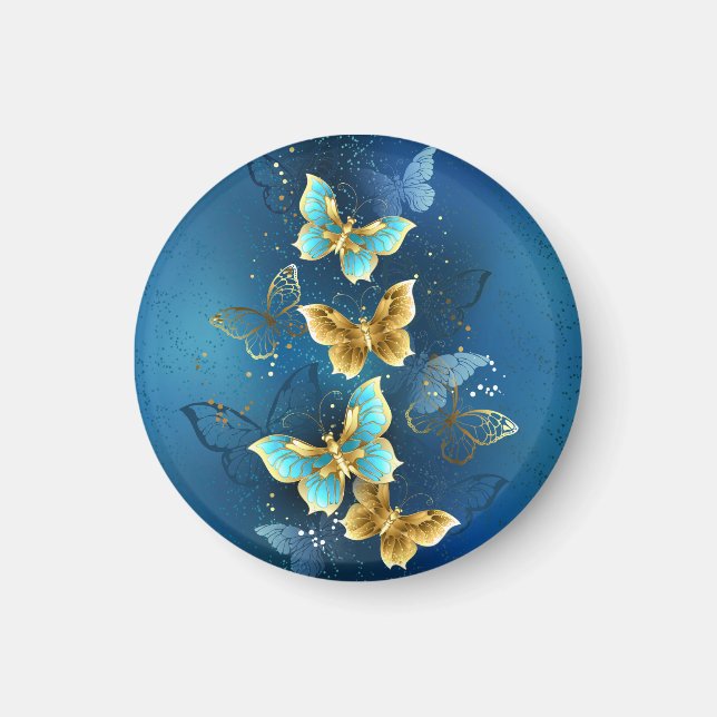 Golden butterflies magnet (Front)