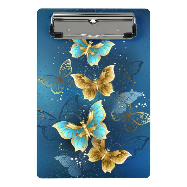 Golden butterflies mini clipboard (Front)