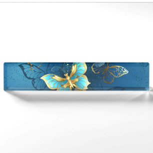 Golden butterflies nameplate