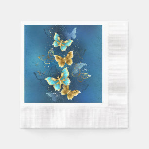 Golden butterflies napkin