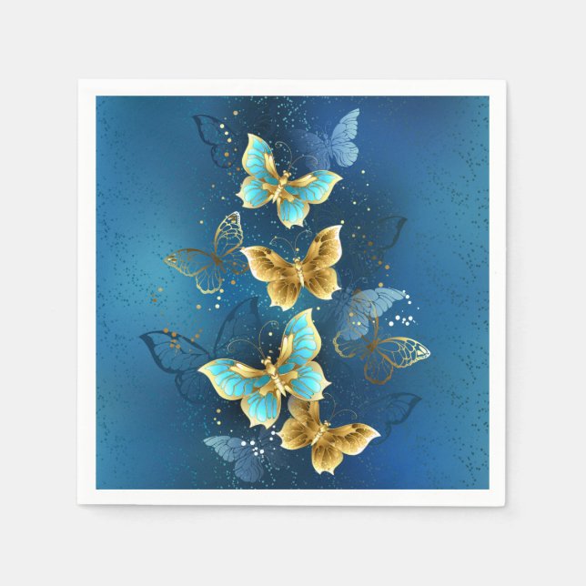 Golden butterflies napkin (Front)