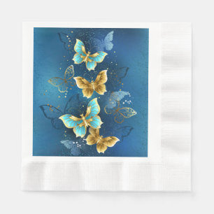 Golden butterflies napkin