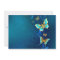 Golden Butterflies on a Blue Background