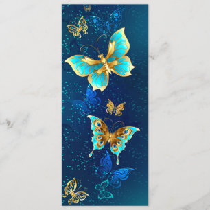 Golden Butterflies on a Blue Background Program
