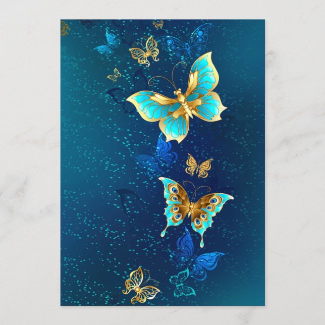 Golden Butterflies on a Blue Background Program (Front)