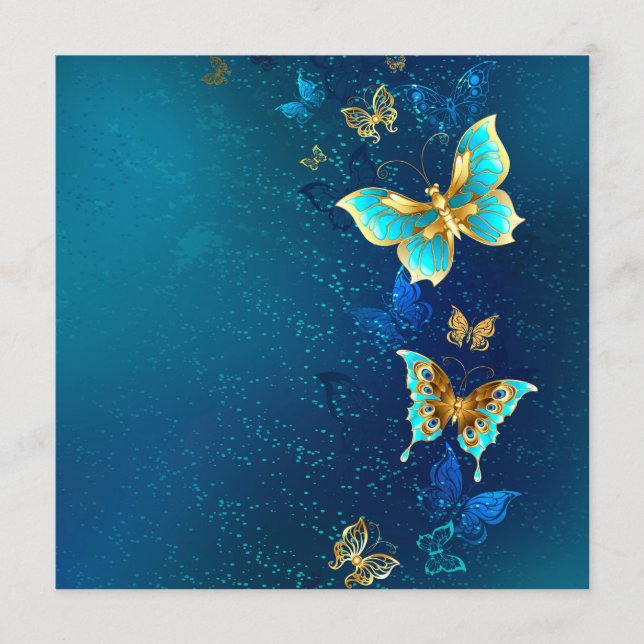 Golden Butterflies on a Blue Background Program (Front)