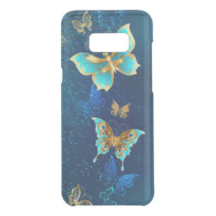 Golden Butterflies on a Blue Background Uncommon Samsung Galaxy S8 Plus Case