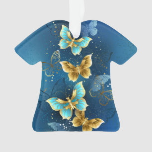 Golden butterflies ornament