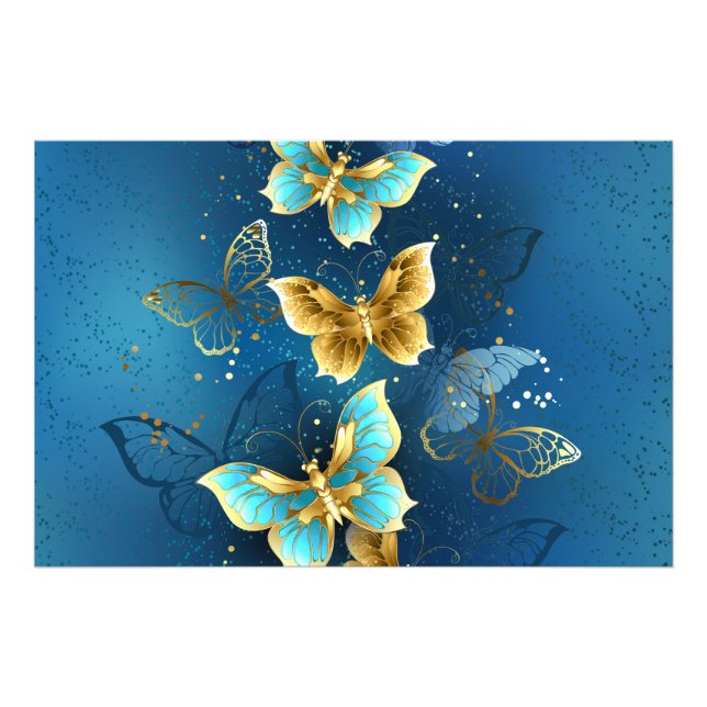 Golden butterflies photo print (Front)