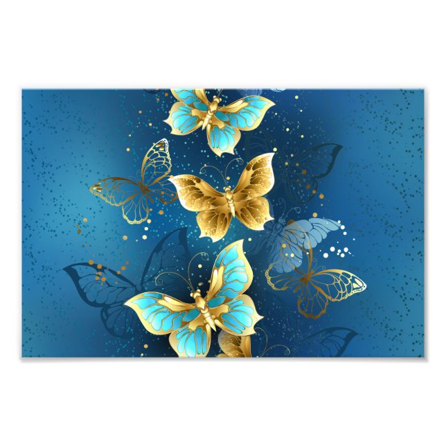 Golden butterflies photo print (Front)