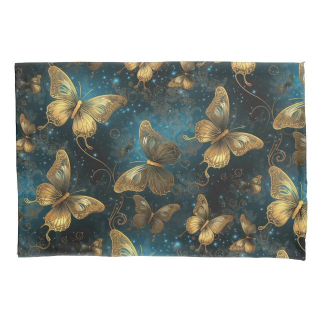 Golden Butterflies Pillowcase (Front)