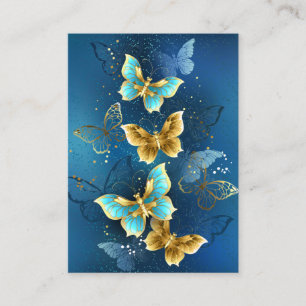 Golden butterflies place card