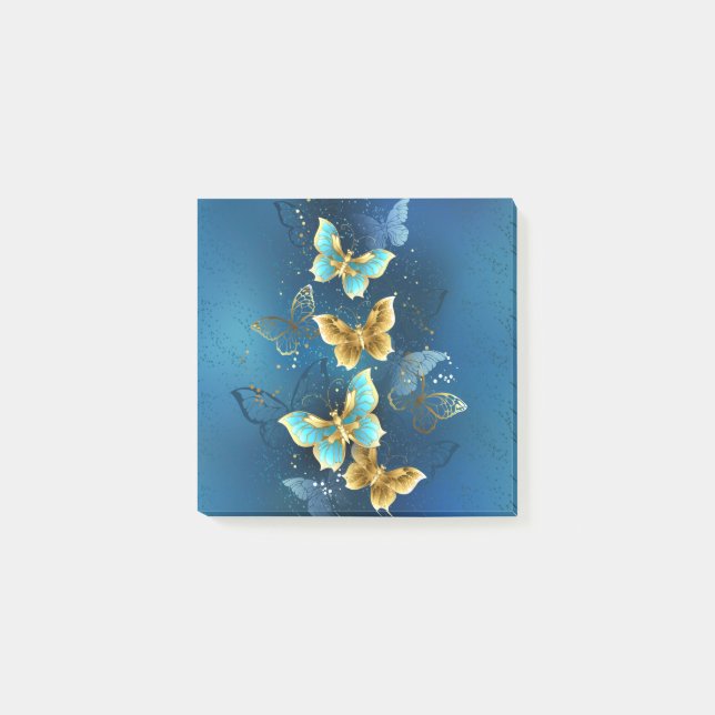 Golden butterflies post-it notes (Front)