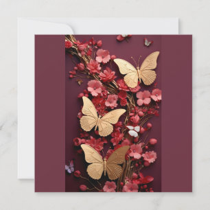 Golden Butterflies Postcard