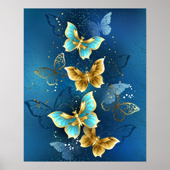 Golden butterflies poster (Front)