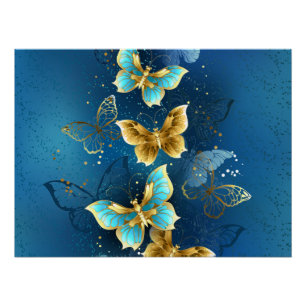 Golden butterflies poster